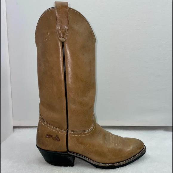 Vintage Golden Retriever Leather Cowboy Boots - Picture 9 of 11